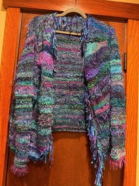 Handmade knitted multicolored  Cardigan  - Medium/Large